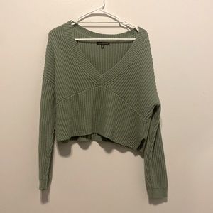 Kendal & Kylie Green Knit V-neck sweater from PacSun